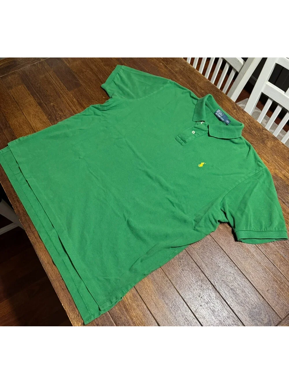 Vintage Polo Ralph Lauren Polo Shirt Men’s Green Polo w\ Yellow Pony Logo - XXL